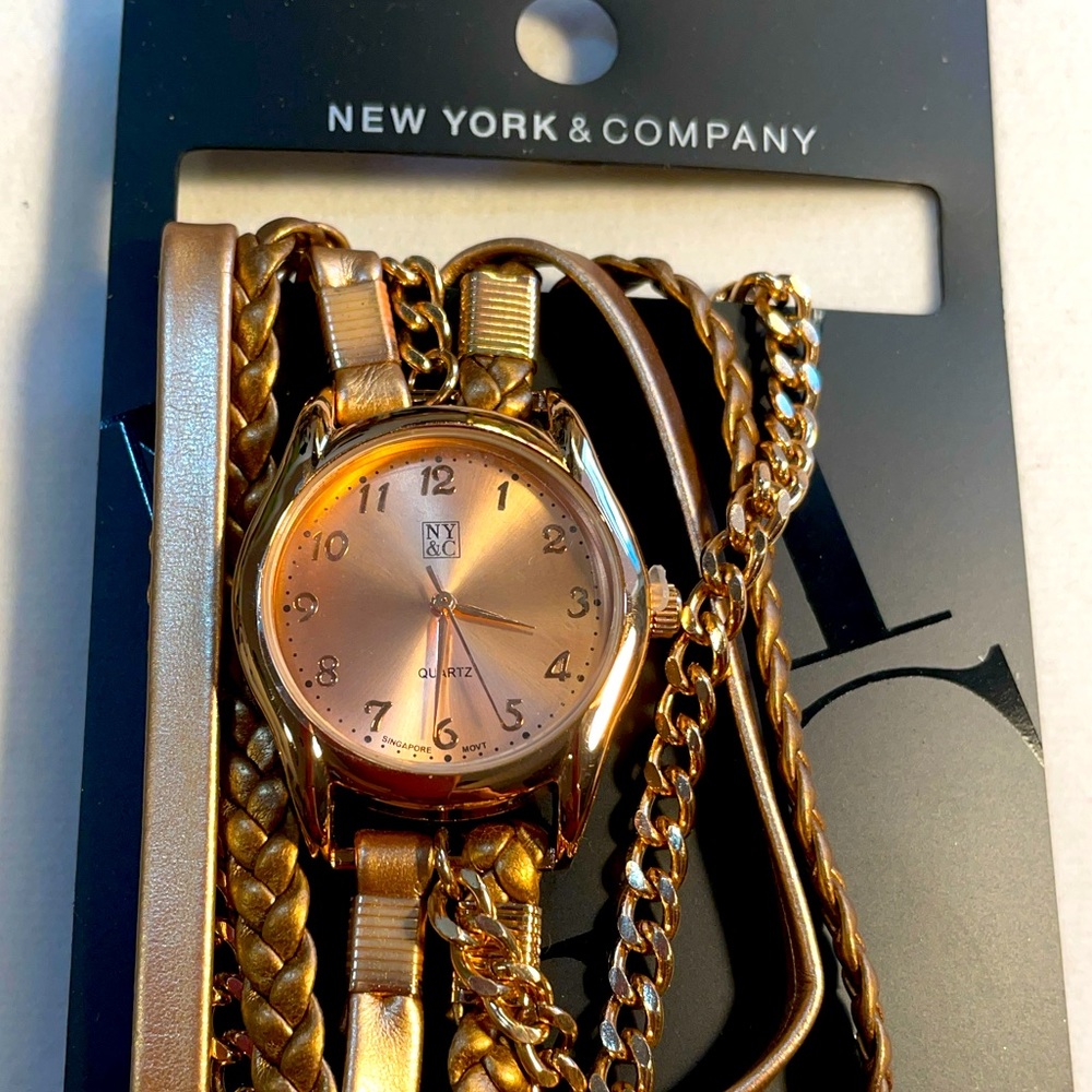New York and Co. Rose Gold Tone Wrap Watch- NEW